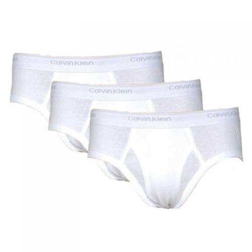 Calvin Klein Underwear - PACK 3 SLIPS FERMES BRIEF HOMME - Coton & Elasthanne Blanc - Calvin klein maroquinerie underwear